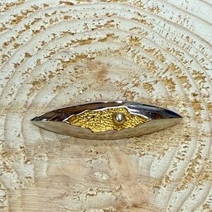 Gold and Silver Brooch with Pearl Accent